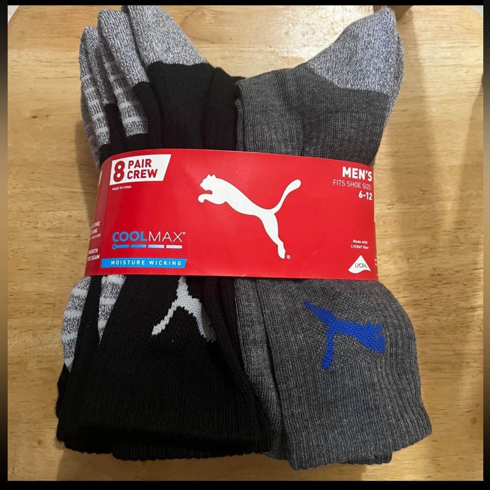 COPY - PUMA Men's Crew Sock, 8-pair